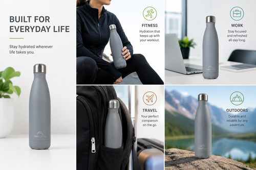 Gray MaxLiving Water Bottle