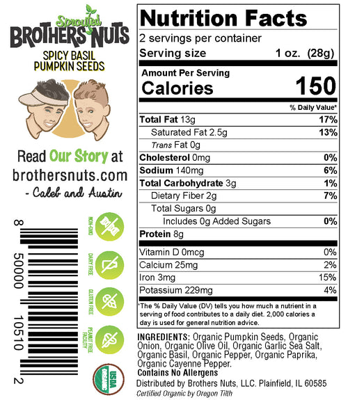 Brother's Nuts - Spicy Basil Pumpkin Seeds