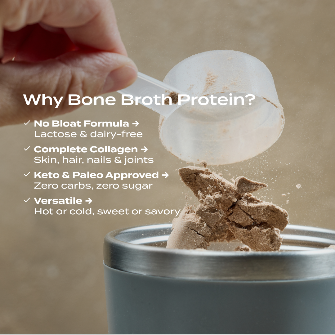 PurePath Bone Broth Protein – 21g Grass-Fed Collagen Protein | Gut-Friendly & Dairy-Free