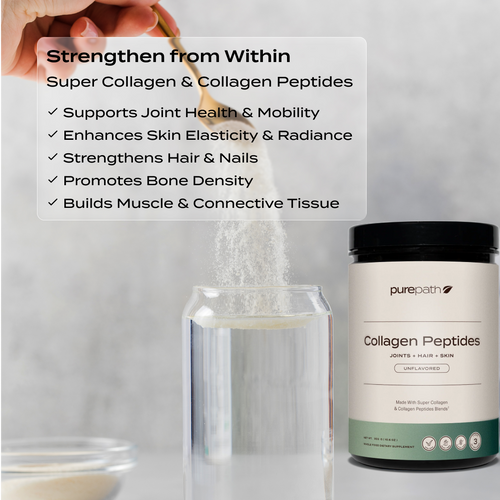 PurePath Collagen Peptides – Types I, II & III Collagen Powder for Joints, Skin & Hair