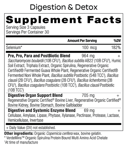 Digestion & Detox – Advanced Gut Health, Probiotic & Detoxification Formula