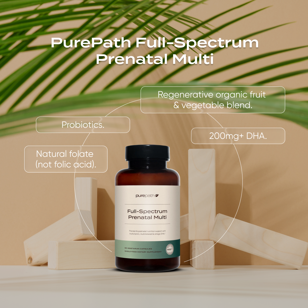 PurePath Full-Spectrum Prenatal Multivitamin – Folate, DHA & Probiotics for Pregnancy & Postpartum