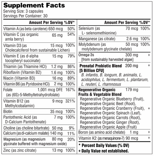 PurePath Full-Spectrum Prenatal Multivitamin – Folate, DHA & Probiotics for Pregnancy & Postpartum