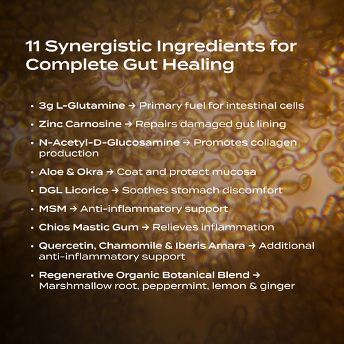 PurePath GI Repair – Gut Lining Support with L-Glutamine, Zinc Carnosine & Regenerative Organic Botanicals (60 Servings)
