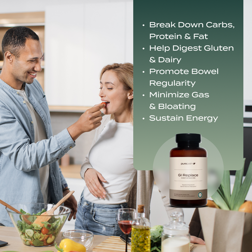 PurePath GI Replace – Complete Digestive Enzymes with Betaine HCl & Ox Bile for Bloating Relief