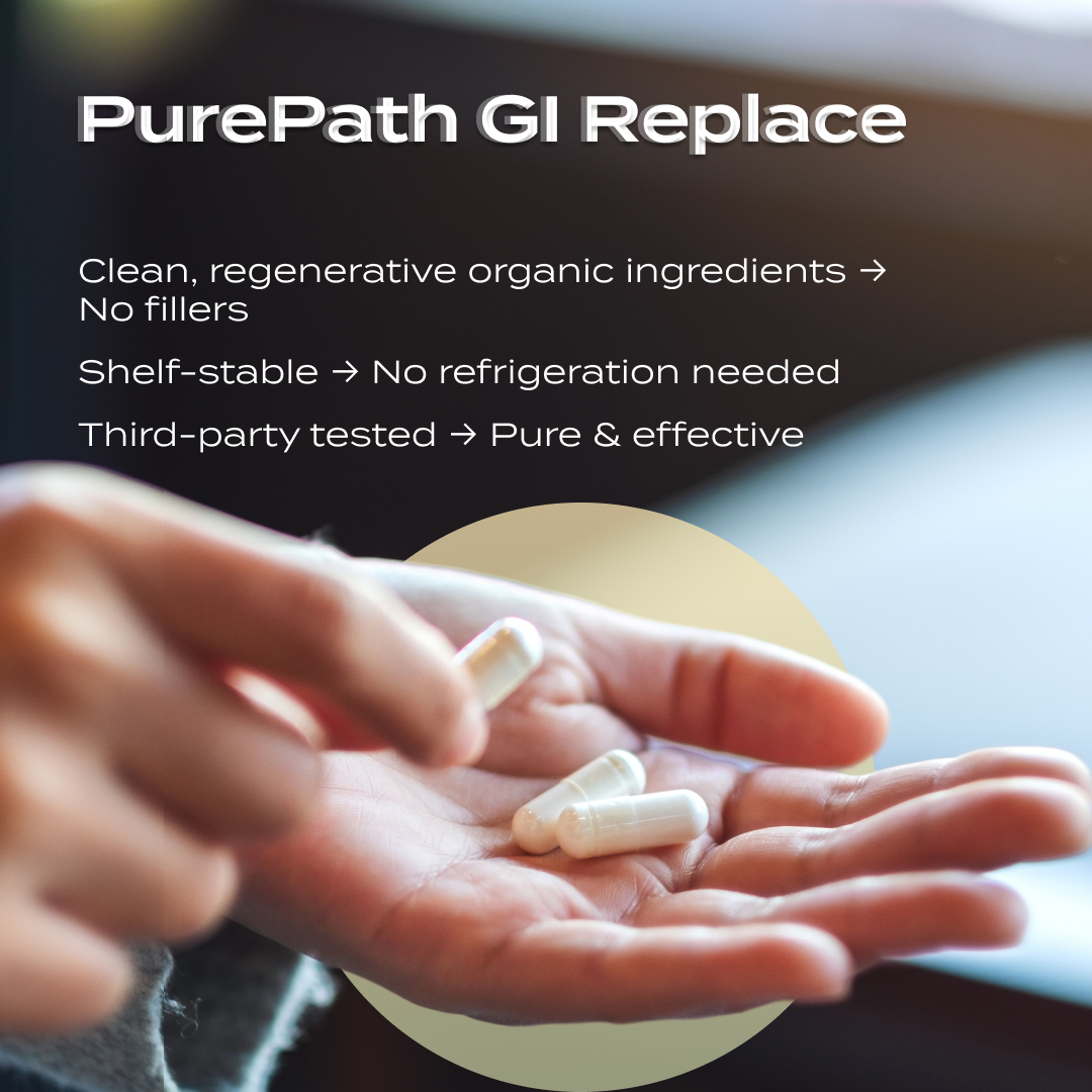 PurePath GI Replace – Complete Digestive Enzymes with Betaine HCl & Ox Bile for Bloating Relief