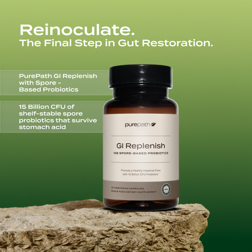 PurePath GI Replenish – 15 Billion CFU Spore-Based Probiotics with Regenerative Organic Prebiotic Blend
