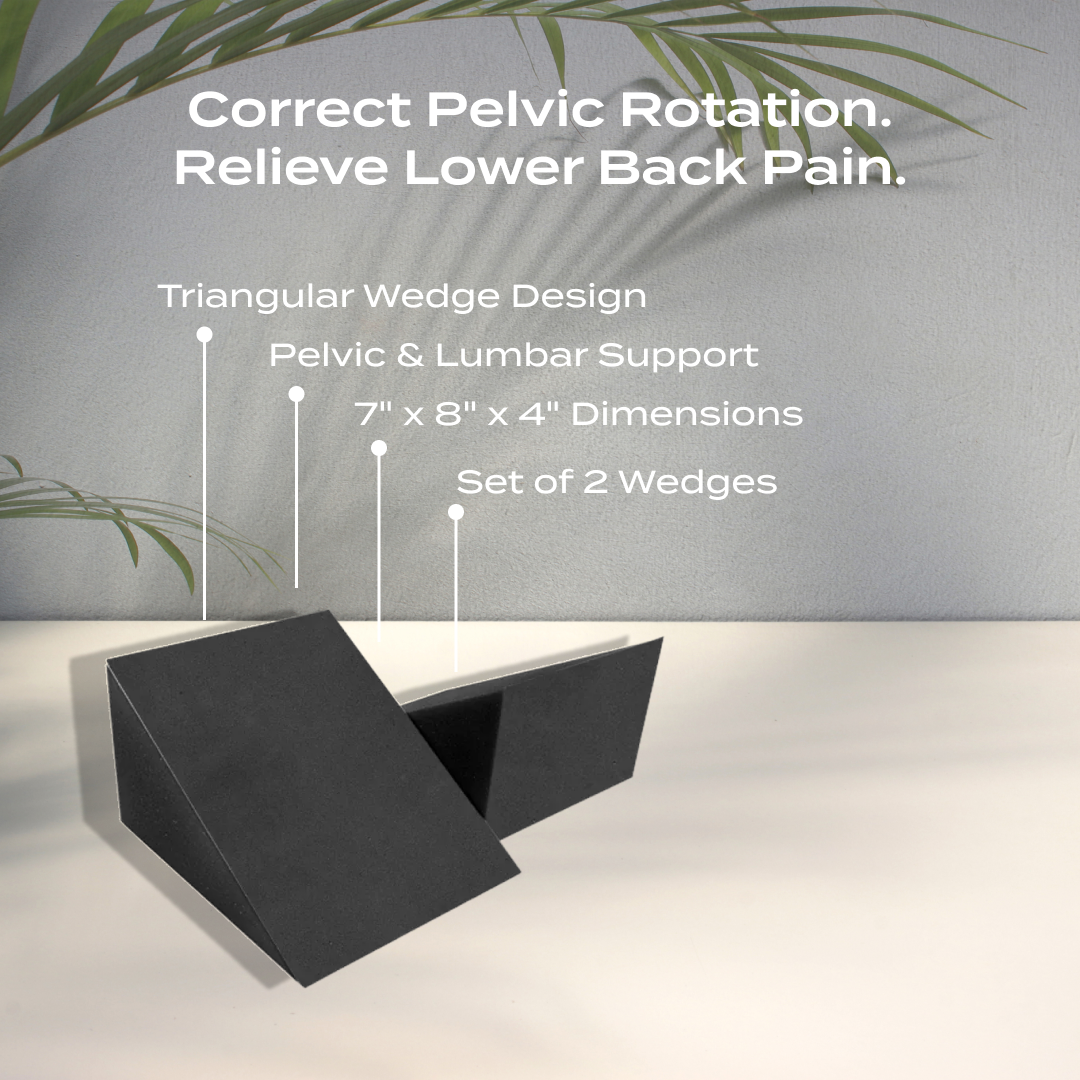 MaxLiving Triangular Pelvic/Lumbar Wedges – Correct Pelvic Rotation & Lumbar Subluxation (Set of 2)
