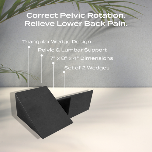 MaxLiving Triangular Pelvic/Lumbar Wedges – Correct Pelvic Rotation & Lumbar Subluxation (Set of 2)