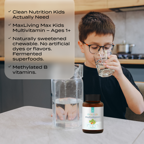 Max Kids Multivitamin – Naturally Sweetened Chewable with Fermented Superfoods for Ages 1+