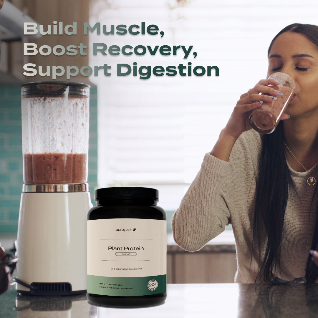 PurePath Plant Protein – 20g Vegan Protein Powder with Digestive Blend & Regenerative Organic Fruits & Vegetables