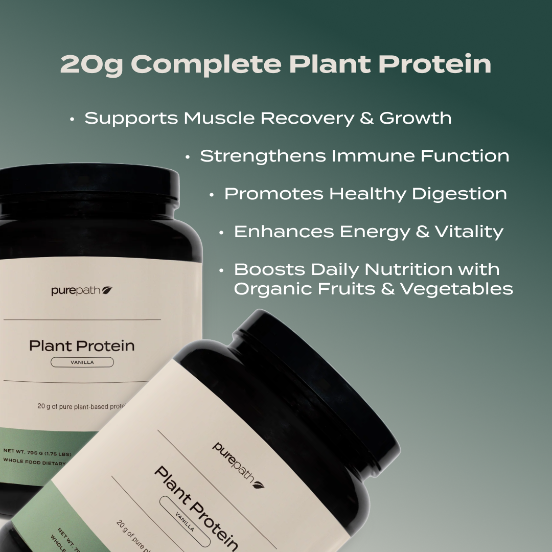 PurePath Plant Protein – 20g Vegan Protein Powder with Digestive Blend & Regenerative Organic Fruits & Vegetables