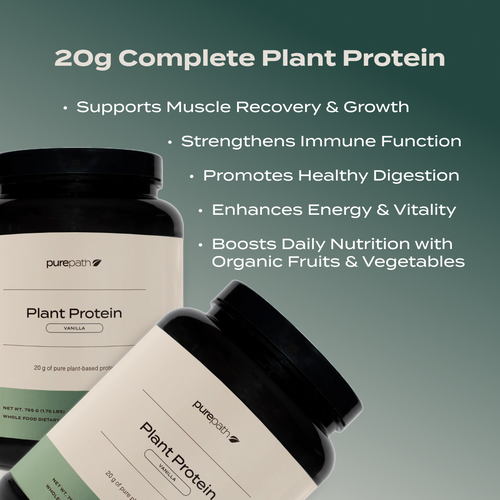PurePath Plant Protein – 20g Vegan Protein Powder with Digestive Blend & Regenerative Organic Fruits & Vegetables