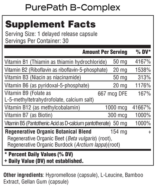 PurePath B-Complex – Active B Vitamins with Regenerative Organic Beets & Burdock