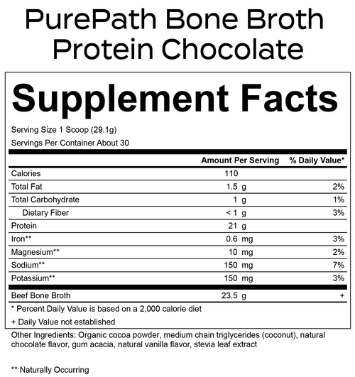PurePath Bone Broth Protein – 21g Grass-Fed Collagen Protein | Gut-Friendly & Dairy-Free