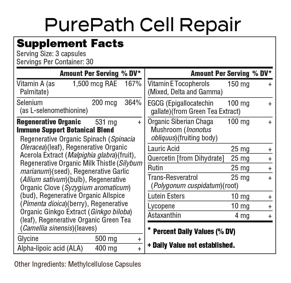 PurePath Cell Repair – Full-Spectrum Antioxidant Formula with Regenerative Organic Immune Blend for Cellular Health