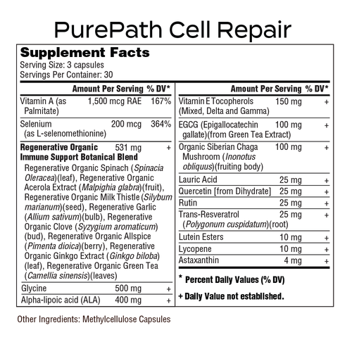 PurePath Cell Repair – Full-Spectrum Antioxidant Formula with Regenerative Organic Immune Blend for Cellular Health