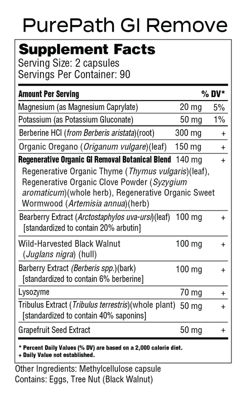 PurePath GI Remove – Berberine & Regenerative Organic Gut Cleanse for SIBO, Candida & Bacterial Overgrowth | 4R Protocol Step 1