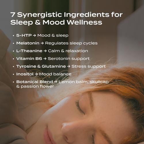 PurePath Sleep + Mood – Natural Sleep & Mood Support Supplement with 5-HTP, Melatonin, P-5-P & Organic Botanicals