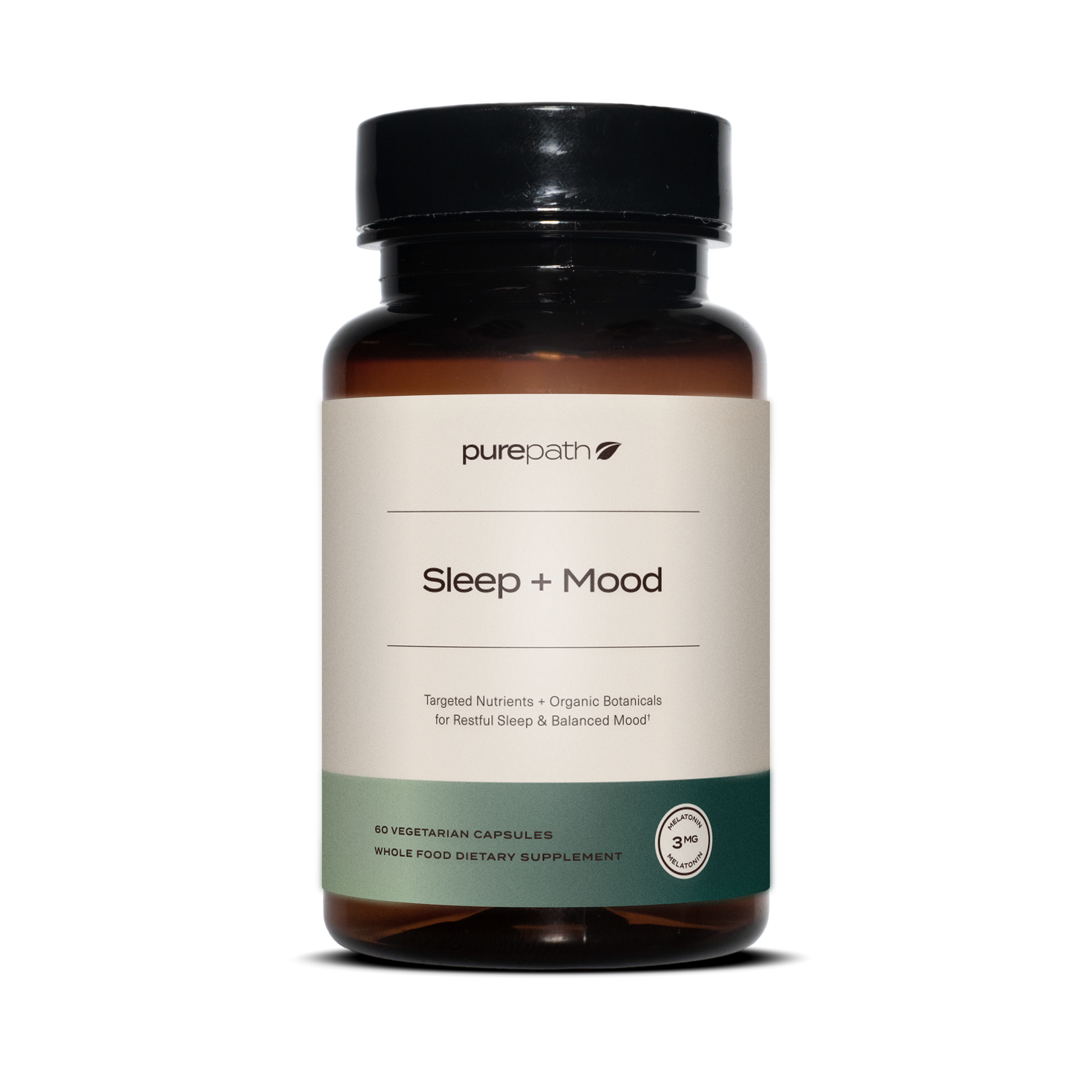 PurePath Sleep + Mood – Natural Sleep & Mood Support Supplement with 5-HTP, Melatonin, P-5-P & Organic Botanicals