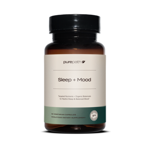 PurePath Sleep + Mood – Natural Sleep & Mood Support Supplement with 5-HTP, Melatonin, P-5-P & Organic Botanicals