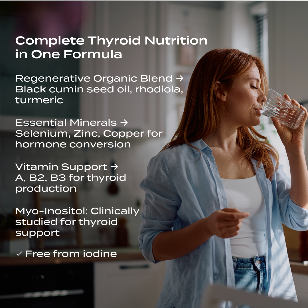 PurePath Thyroid Support – Natural Thyroid Supplement with Selenium, Zinc & Regenerative Organic Herbal Blend for Metabolism & Energy