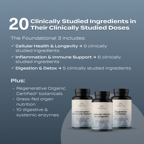 The Foundational 3 – Complete Supplement Bundle for Cellular Health, Immunity & Digestion