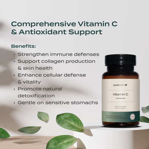 PurePath Vitamin C Capsules – Comprehensive Immune Support & Antioxidant Formula with Citrus Bioflavonoids & Quercetin