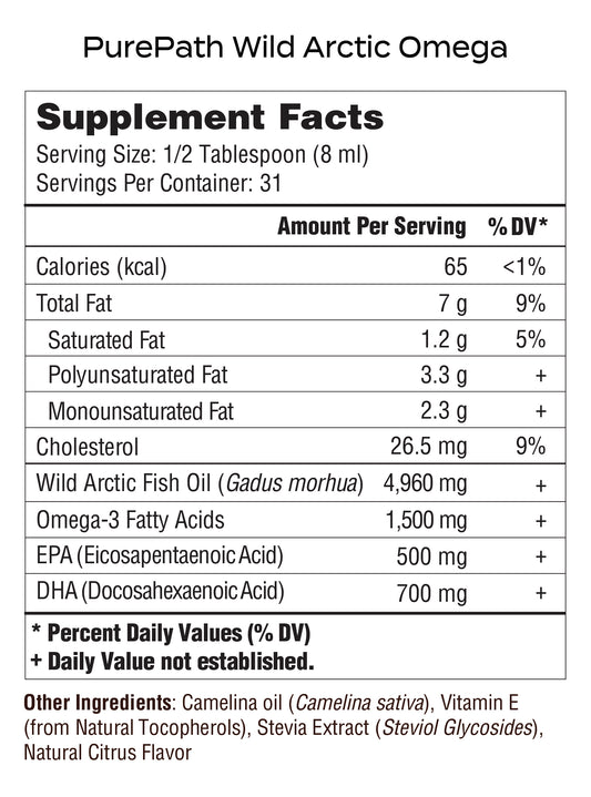 PurePath Wild Arctic Omega – Premium Norwegian Fish Oil | 500 mg EPA & 700 mg DHA for Brain, Heart & Joint Health