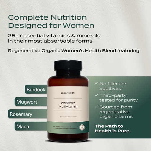 PurePath Women's Multivitamin – Complete Daily Nutrition with Regenerative Organic Blend